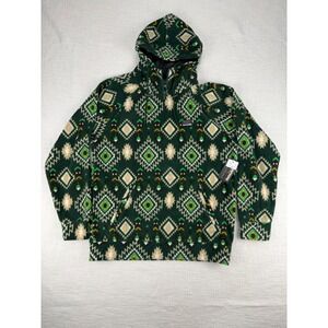 NWT Free Nature Mens Fleece Hoodie Pine Needle Aztec Southwestern Medium